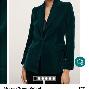 Green velvet blazer